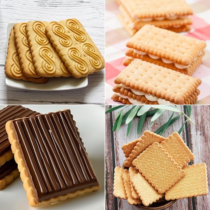 Stainless Steel Cookie Cutter Set, 6PCS Zigzag Rectangle Square Sandwiches Cutters Biscuit Molds,Geometric Frame Cookie Cutters Pastry Molds Perfect for Holiday Baking (Rectangle and Square)