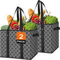 Reusable Grocery Bags 2 Pack, Foldable & Water Resistant Shopping Bags | Large Grocery Tote Bag Water Resistant Shopping Bags Foldable Grocery Bag for Clothes,Shoes and Picnic