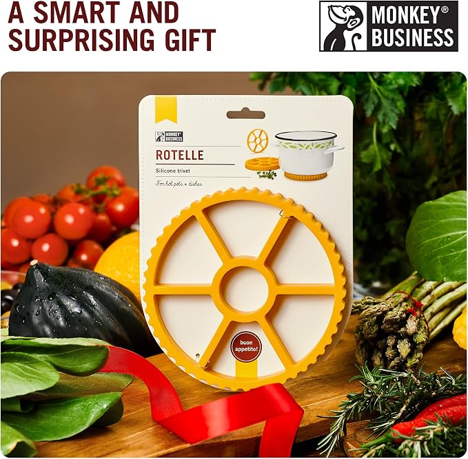 Fun Rotelle-Shaped Silicone Trivet/Hot Pads for Kitchen from a Series of Pasta-Inspired Kitchen Gadgets | Cool Hot Pads to Protect the Countertop | Original Kitchen Accessories | by Monkey Business