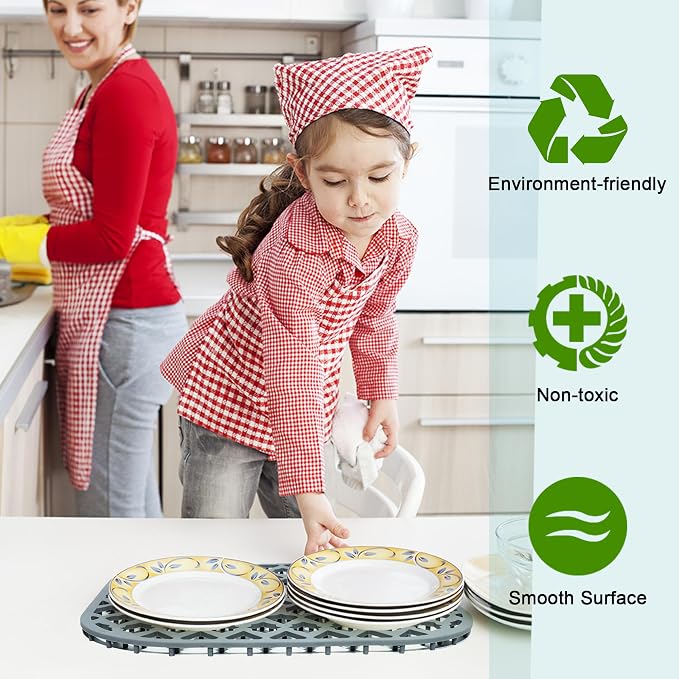 Silicone Kitchen Sink Protectors Mats - 12" 13" 14" 16" 18" 19" 21" 22" 24" 25" 26" 28" 30", Heat Resistant, Machine-wash (12”x11.5”, 2 Packs)