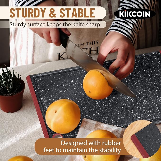 Cutting Board, Extra Large Cutting Boards for Kitchen Chopping Board with Juice Grooves, Kikcoin