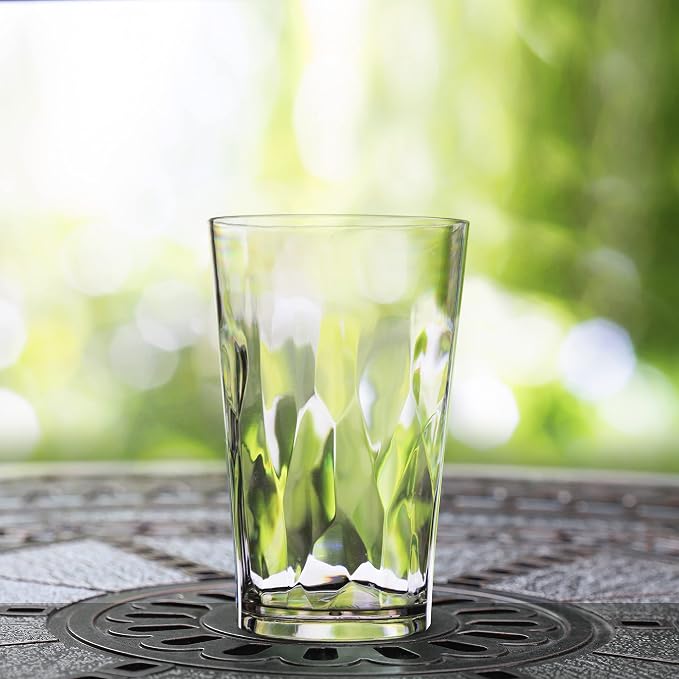 JGIRL Unbreakable Plastic Drinking Glasses,Set of 6,16 Ounces (white) | 16 oz plastic Tumbler Cups, Shatterproof Drinking Cups, Plastic glass cup,cups for kitchen ,cup set, Dishwasher Safe