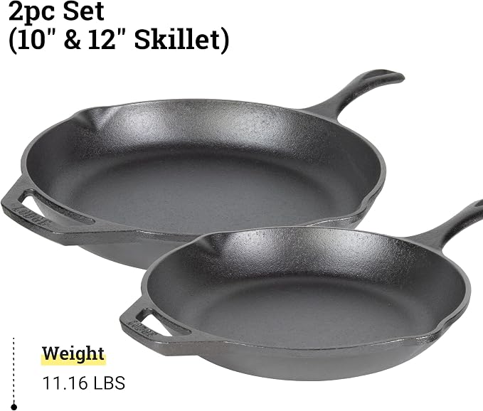Lodge Chef Collection 2pc Set (10" & 12" Skillet)