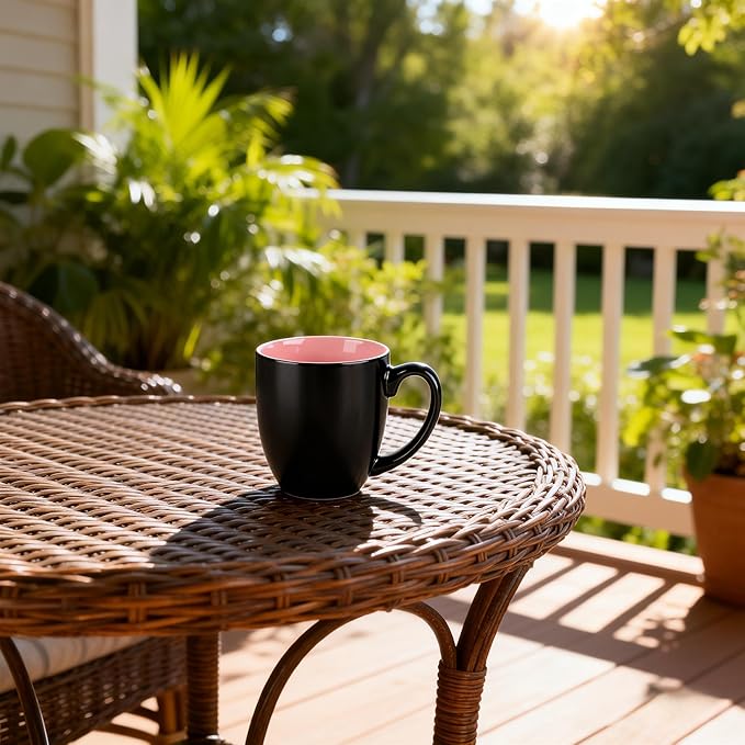 GBhome 12 oz Coffee Mugs Set of 6, Ceramic Coffee Cups- Multi-Color