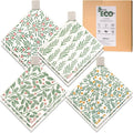 Eulnars Swedish Dishcloths for Kitchen, 8 Pack Green Reusable Paper Towels with Clips, Non-Scratch Swedish Kitchen Towels, Super Absorbent Cellulose Sponge Cloths, Dishwasher Safe, No Odor