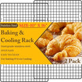 2PCS Cooling Racks for Cooking and Baking - 10" x 16"Heavy Duty Stainless Steel Wire Rack for Baking, Grilling, Roasting - Oven & Dishwasher Safe - Fits Half Sheet Pan（Black）