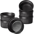 LE TAUCI Ramekins 8 OZ Oven Safe, Creme Brulee Ramekins, Pudding Custard Cups Souffle Ramiken, Dipping Sauce Dishes, Ceramic Ramekin Bowls Set of 6, Crude Black