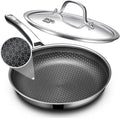 OATOFP Non Stick Frying Pans 12 inch, Hybrid Improved Version Frying Pan Nonstick with Lid, Stainless Steel Skillet, Dishwasher and Oven-Safe Chef & Quiche Pans, PFOA Free Cookware