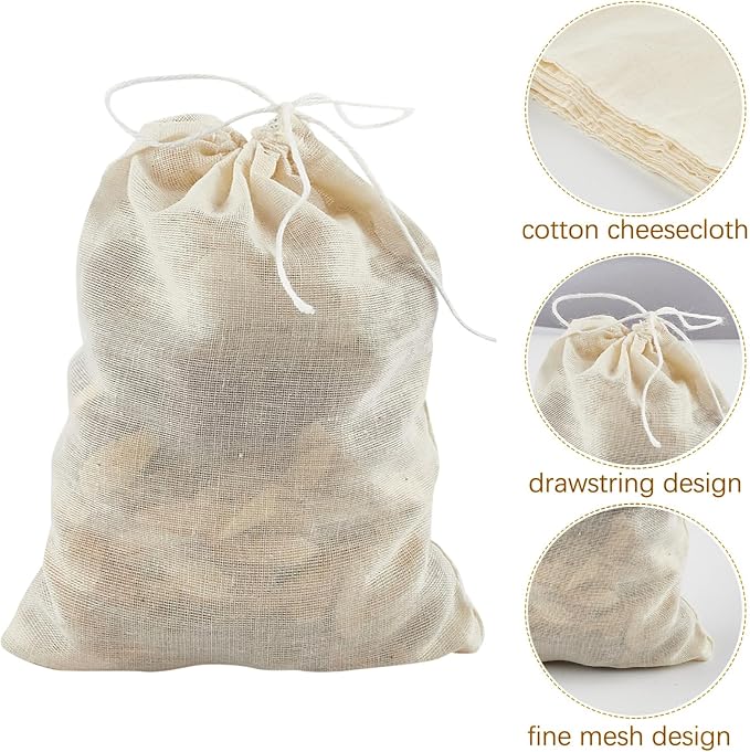 TUZAZO 50 Pcs Muslin Bags with Drawstring 4 x 6 inch, Reusable Tea Bags for Loose Leaf Tea, Natural Cotton Unbleached Cheesecloth Small Spice Bag for Cooking Soup Herb Sachet Bag Empty