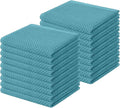 Homaxy 100% Cotton Waffle Weave Kitchen Dish Cloths 18-Pack, Lake Blue | 12 x 12 Inches, Ultra Soft Absorbent Dish Towels, Quick Drying Dish Rags with Hanging Loop