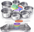 Magnetic Measuring Cups and Spoons Set304 Stainless Steel Dual Scale Set of 15, Strong N52 Magnetic Nesting Design with Leveler, for Dry&Liquid Ingredients, Dishwasher Safe(Colorful)