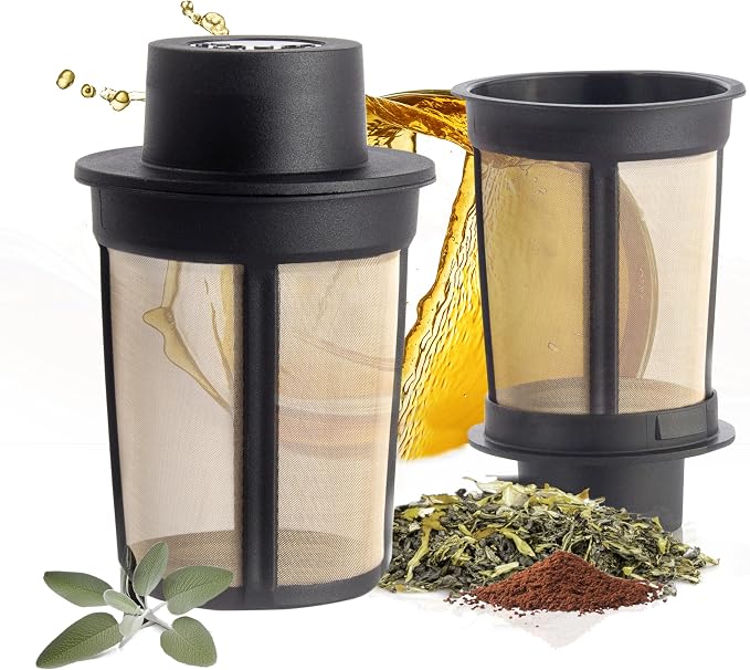finum 63/421.41.00 Stainless Steel Loose-Leaf Floating Tea and Spice Infusing Basket, Large, Black