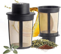 finum 63/421.41.00 Stainless Steel Loose-Leaf Floating Tea and Spice Infusing Basket, Large, Black