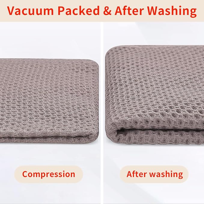 Homaxy 100% Cotton Waffle Weave Kitchen Dish Cloths 8-Pack, Multicolor | 12 x 12 Inches, Ultra Soft Absorbent Dish Towels, Quick Drying Dish Rags with Hanging Loop