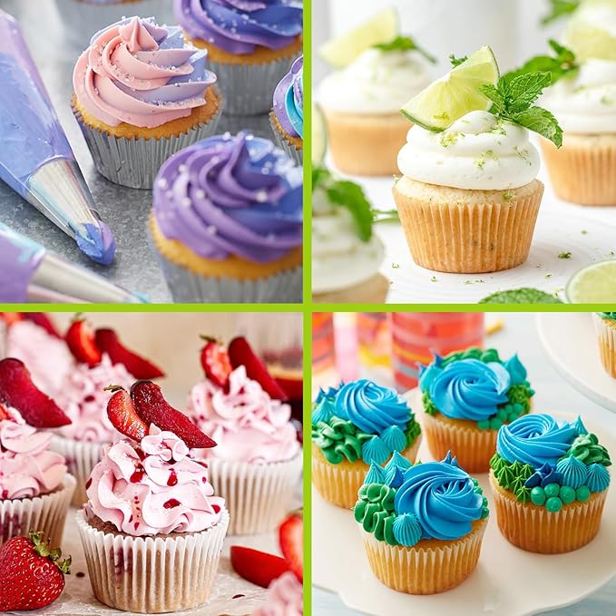 Suuker Large Piping Tips Set, Seamless Cake Decorating Tips | Stainless Steel Icing Tips, Pastry Tips & Piping Bags, Frosting Icing Tips, 1M 2D 2F 6B 2A
