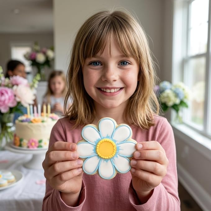Ann Clark Small Flower Cookie Cutter 3" Made in USA | Happy Daisy Scalloped Edge Flower, Perfect Size and Shape, America’s Largest Cookie Cutter Maker, Food-Safe American Steel
