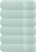 GLAMBURG Ultra Soft 6-Piece Hand Towel Set 16x28-100% Ringspun Cotton - Durable & Highly Absorbent Hand Towels - Ideal for use in Bathroom, Kitchen, Gym, Spa & General Cleaning - Sea Green