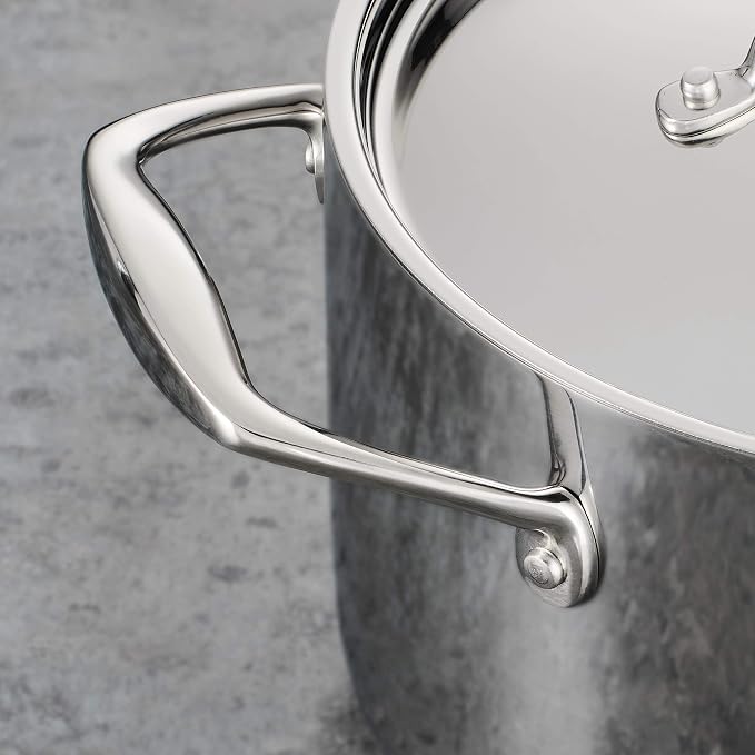Tramontina Signature Tri-Ply Clad Stainless Steel 5-Quart Dutch Oven Pot | Induction-Ready, Dishwasher-Safe, NSF-Certified, Made in Brazil