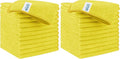 HOMEXCEL Yellow Microfiber Cleaning Cloth, 24 Pack Premium Microfiber Towels for Cars, Lint Free, Highly Absorbent, Reusable Cleaning Rags for Car, Household, Kitchen, Window, 11.5"X11.5"