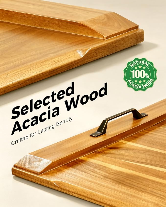 Gaialoop Noodle Board Stove Cover for Glass Top Electric Stove with Handles | Acacia wood stovetop cover adds counter space, elevates your kitchen, and protects most 30" glass top electric stoves
