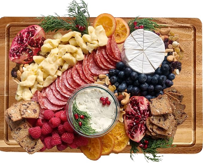 GAOMON 18 x 12 In Acacia Cutting Board for Kitchen, Extra Large Charcuterie Cheese Platter Serving Tray, Food Prep and Serving Boards, Chopping Boards for Meal Vegetables and Cheese