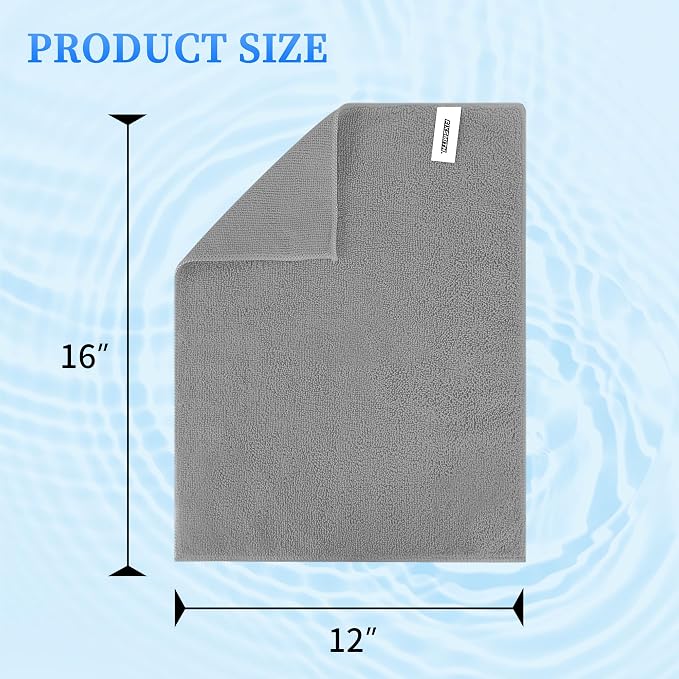 Microfiber Cleaning Cloth - Pack of 12, Multi-Functional Towels, Size: 12 x 16 in, Highly Absorbent Rags, Lint-Free, Streak-Free for Car, Kitchen, Home, Office