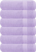 GLAMBURG Ultra Soft 6-Piece Hand Towel Set 16x28-100% Ringspun Cotton - Durable & Highly Absorbent Hand Towels - Ideal for use in Bathroom, Kitchen, Gym, Spa & General Cleaning - Purple