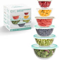 COOK WITH COLOR 12 Pc Glass Mixing Bowl Set with Lids – Borosilicate Glass Nesting Bowls for Cooking, Baking and Meal Prep, Mint