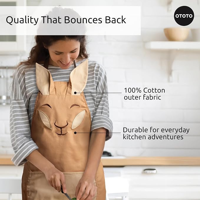 OTOTO Aproo Cooking Apron – Cute Kitchen Apron with Pockets, Funny and Giftable Kitchen Accessories, Kangaroo Design - Kitchen GIfts, Funny Gifts, White Elephant Gifts (Brown Aproo Only)