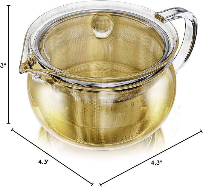 Teabloom Kyoto 2-in-1 Tea Kettle and Tea Maker – Glass Teapot with Removable Loose Tea Filter – Tea Connoisseur's Choice