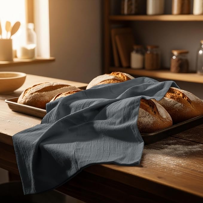 Utopia Kitchen Light Grey Flour Sack Towels [12 Pack-28 x 28 In]100% Cotton | Tea Towels for Cleaning & Drying - Highly Absorbent Kitchen Dish Cloth