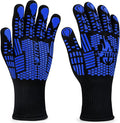 BBQ Gloves, 1472°F Heat Resistant with Silicone Grip Oven Mitts | Non-Slip Grip, for BBQ, Grilling, Oven, Smoker, Cooking and Baking