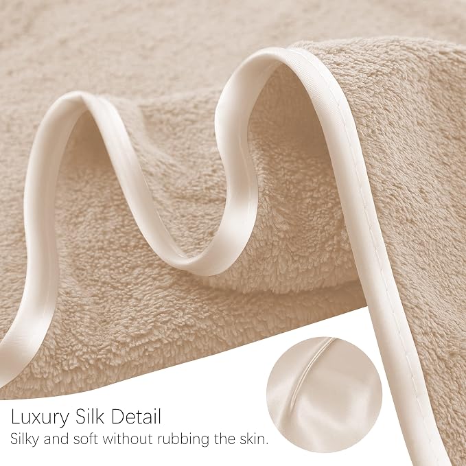 TENSTARS Silk Hemming Bath Towels for Bathroom Clearance - 27 x 55 inches - Light Thin Quick Drying - Soft Microfiber Absorbent Towel for Bath Fitness, Sports, Yoga, Travel, Gym - 2 Pack, Brown