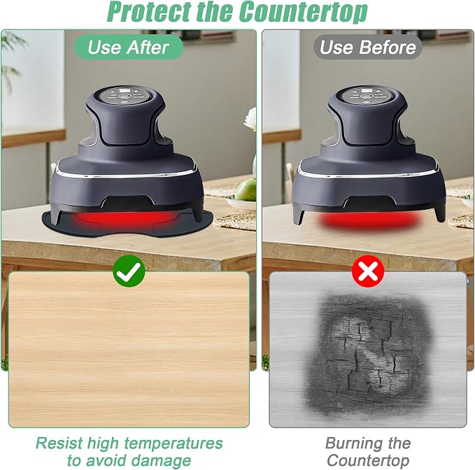 Silicone Heat Resistant Trivet Pad for Ninja Crispi Air Fryer | Non-Slip Mat for Countertops, Easy-Clean, Compatible with Ninja Air FN101GY/FN101SG/FN101ST (Dark Gray)