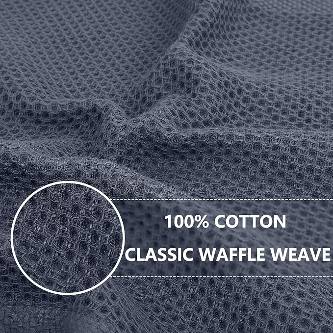 Homaxy 100% Cotton Waffle Weave Kitchen Towels, 15-Pack, Mixed Color | Ultra Soft Absorbent Dish Towels, Quick Drying Cleaning Towels, 13 x 28 Inches
