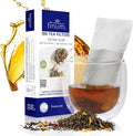 Finum Disposable Paper Tea Filter Bags for Loose Tea, White, Extra Slim, 100 Count