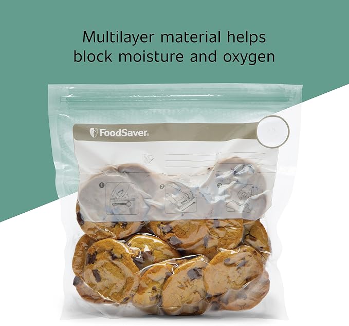 FoodSaver 1-Quart BPA-Free Multilayer Construction Vacuum Zipper Bags (Pack of 4)