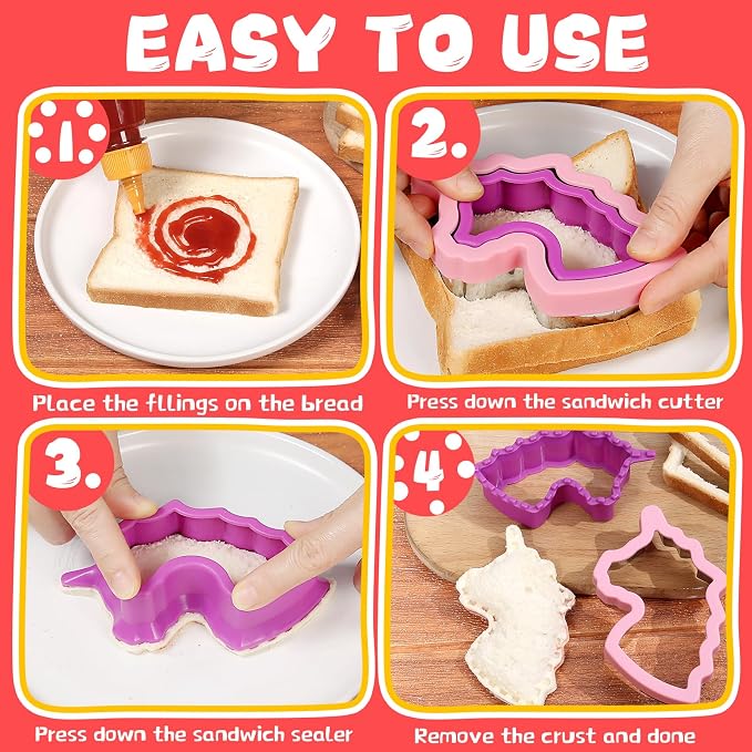 laxizar 18 Pcs Sandwich Cutters Cookie Cutters Uncrustable Bread Maker