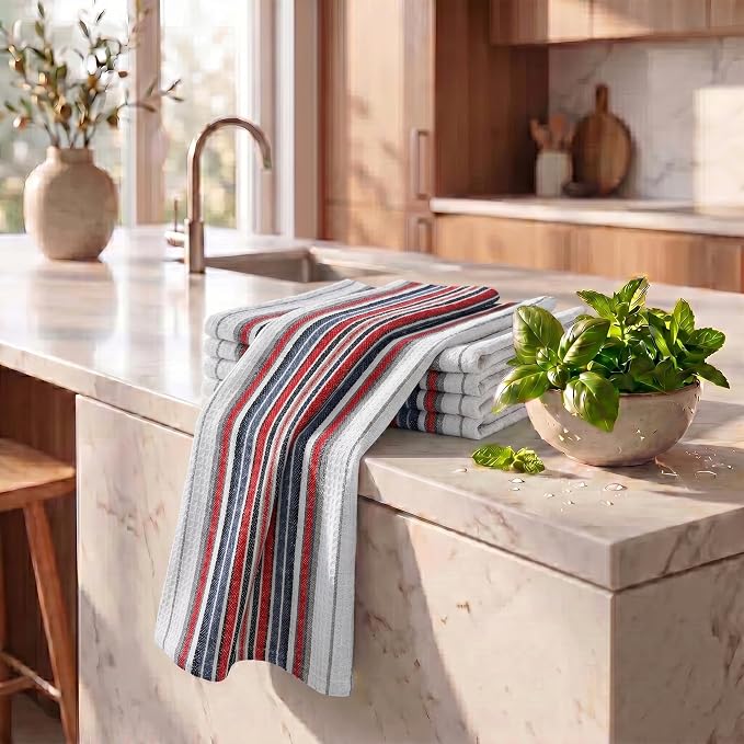 Urban Villa Kitchen Towels Cotton Dish Towels 20”x30” (Set of 6) White