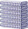 Kitinjoy Cotton 6 Pack Terry Kitchen Towels, Blue | 16 x 25 Inches Super Soft and Absorbent Dish Towels, Quick Drying hand towels for kitchen Drying