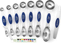 Spring Chef 8 Magnetic Measuring Spoons Set for Baking & Cooking, Sapphire | Stainless Steel Teaspoon & Tablespoon Measuring Spoons with Leveler for Dry & Liquid Ingredients, Dual Sided, Dishwasher Safe