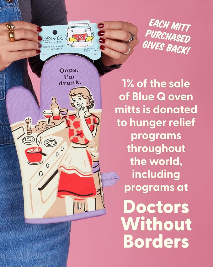 Blue Q Oven Mitts - Cute Kitchen Accessories & Kitchen Gifts - I'm Drunk | Cute Oven Mitts with unique artwork, Super-Insulatted Quilting, Easy care maintenance, Kitchen gifts for women and home cooks