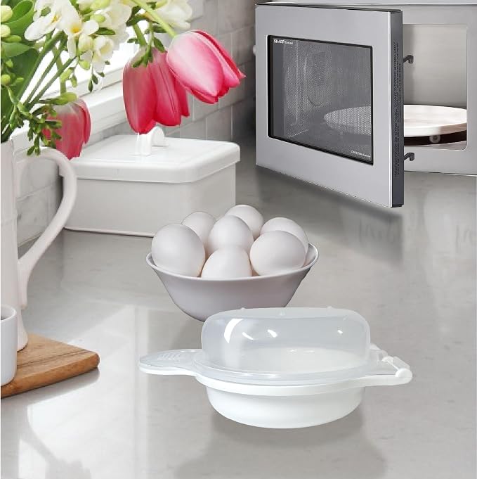 Trenton Gifts Microwave Egg Cooker/Poacher - Easy Scrambled Omelet Maker & Breakfast Cookware - Quick and Convenient Egg Cooking Solution - ONE COOKER
