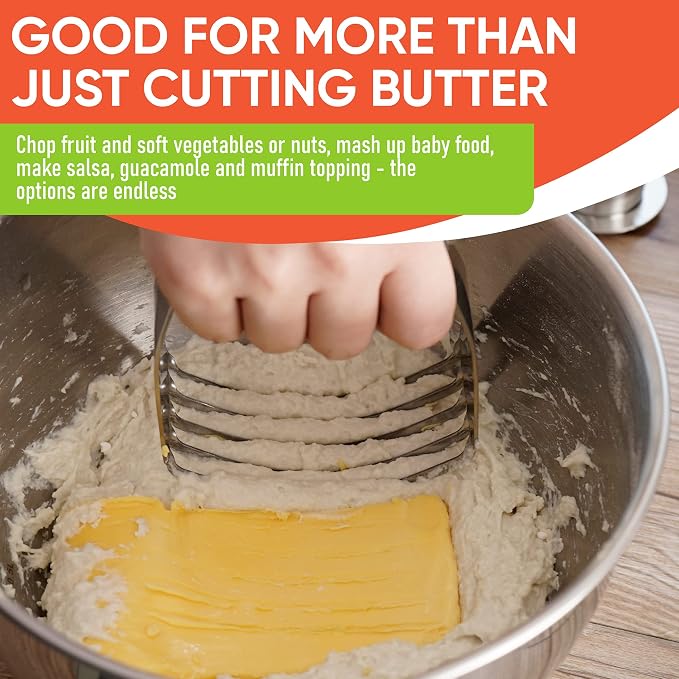 Spring Chef Medium Dough Blender Hand Tool - Durable Pastry Cutter - Mint | Heavy Duty Dough Mixer w/ Stainless Steel Blades, Professional Pastry Blender for Easy Mixing, Dishwasher Safe