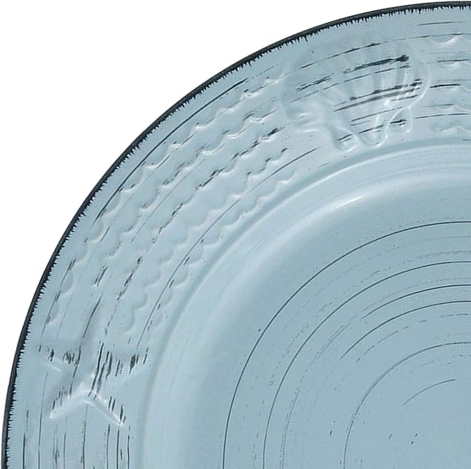 Pfaltzgraff Trellis Coastal 16-Piece Dinnerware Set, teal