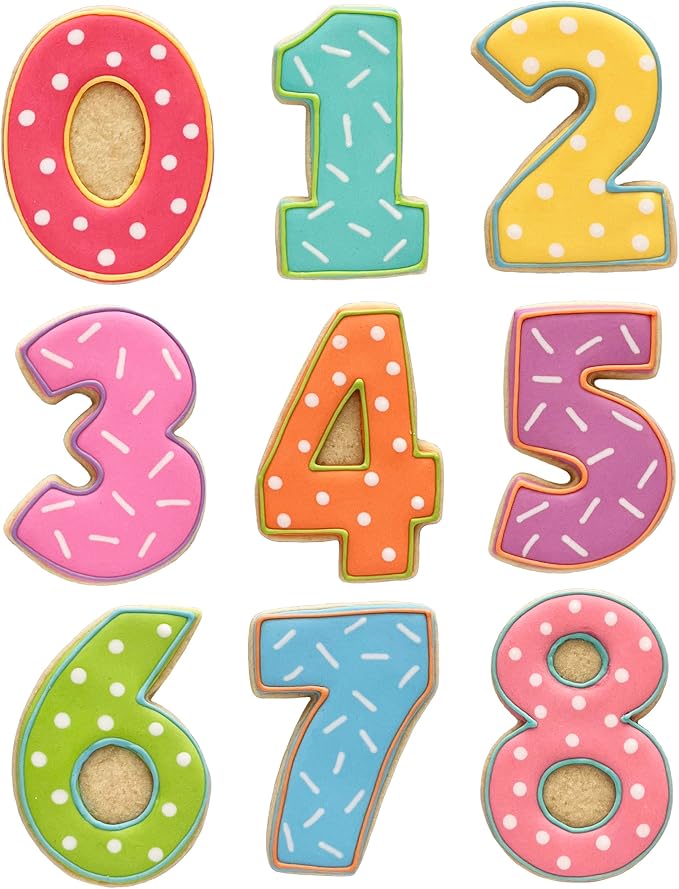Ann Clark Number Cookie Cutter Set of 9, Made in USA | Includes: #1, #2, #3, #4, #5, #6/#9, #7, #8, #0, Perfect Size & Shape, From America's Largest Cookie Cutter Maker