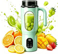 Portable Blender 20oz Personal Electric Juicer Cup with 12 Blades Auto Cleaning，Rechargeable Travel Blender for Smoothies, Shakes, Salsa, Ice Crushing & Frozen Drinks,with Lid for Direct Drinking