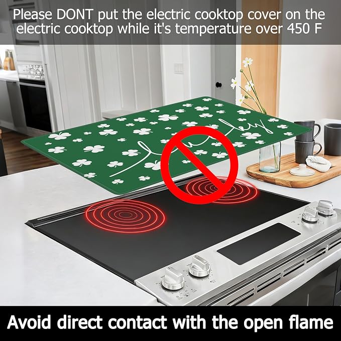 St. Patrick's Day Stove Top Cover 29''×21'' for Electric Stove - Stove Mat for Glass Top Glass Cooktop Protector For Kitchen Multifunctional Oven Covers for Electric Stove