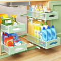 Under Sink Organizer, 2 Tier Pull out Cabinet Organizer Baskets with Mesh Sliding Drawers, Slide out Storage Shelf for Home, Kitchen, Bathroom, Pantry, Office Cabinet(1 Pack, Green)