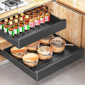 Pull Out Cabinet Organizer with Nano Adhesive, Heavy Duty Full-Extension Slide-Out Drawer for Kitchen Cabinet Organizers and Storage, No Drill Roll out Pantry Shelf, 22.4"W x 16.9"D x 3.1"H , Black